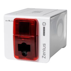 Evolis Zenius Expert, 1 face, 12 pts/mm (300 dpi), USB, Ethernet, encodeur magnétique, LCM, rouge-ZN1HB000RS
